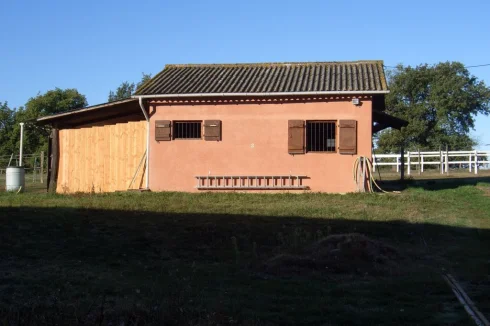 morning sun on the stable