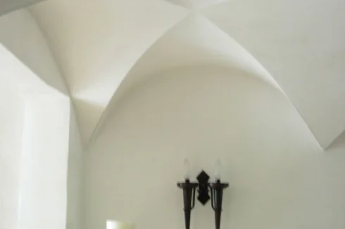 The vaulted ceiling of the entrance hall