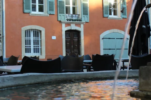 With the Salon windows open you can hear the trickle of the main village fountain.