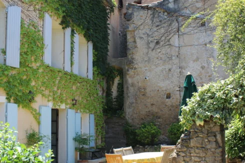 Looking back towards the courtyard and back of the property