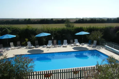 The salt treated swimming pool