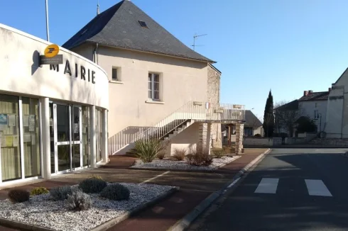 Mairie and Church, Ouzilly