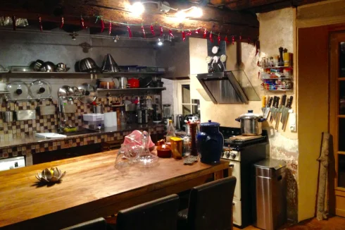 Main kitchen at night 35 sq metres