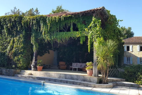 Swimming pool and covered verandah