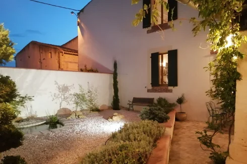 courtyard garden dusk