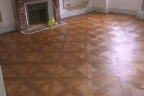 Salon Flooring renovated with original 6 types of wood pieces