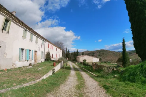 Overview of the property, old building to renovate and house renovated