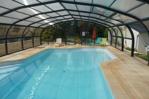 12 by 6 metre swimming pool completely covered or slide open the windows in hot sun