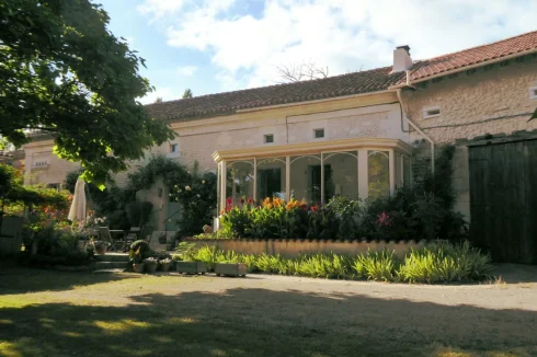 Farmhouse south facing with garden, attached barn, garage, wood store and shed