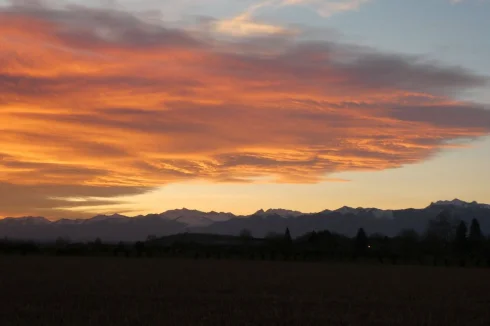 A glorious sunrise seen from the house