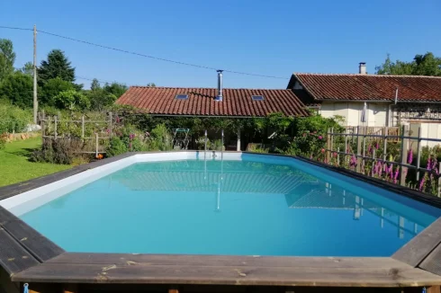 Swimming pool and house