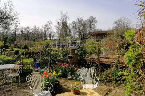 View from courtyard garden