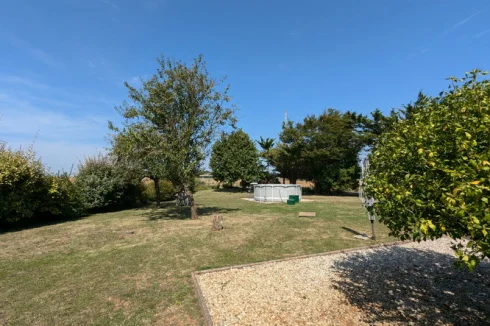 Back garden and above ground pool