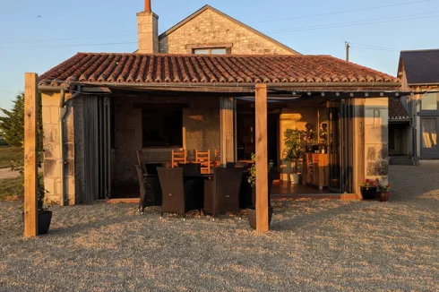 Terrace at sunset