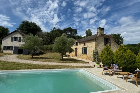 A Charming Farmhouse, with Barn & Pool, Situated in Open Countryside on the Edge of its Village