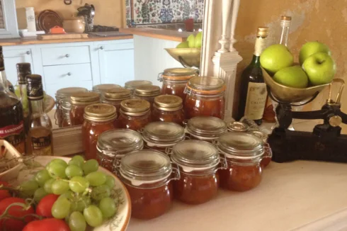 Home-made plum jam from orchard