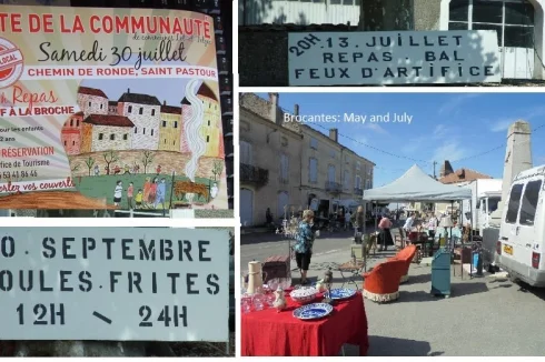 Lots of village activites during the year, brocantes, moules frites evening, fireworks .............