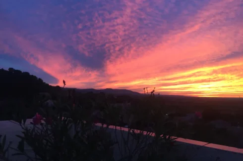 Sunset on terrace