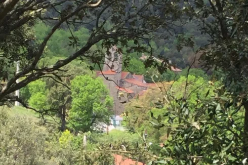 looking down on the village from ridge path