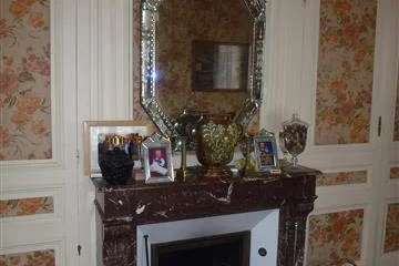 Lounge marble fireplace