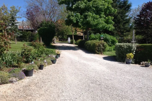 view from the house to the gate