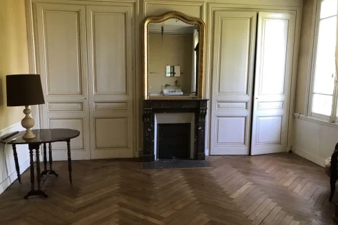 Bedroom with bathroom sink