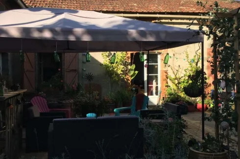 Lavender beds around the terrace (photo taken in October)